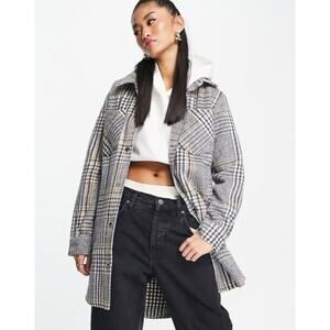 Hollister Shacket Size Small, Oversized Long Plaid Jacket
